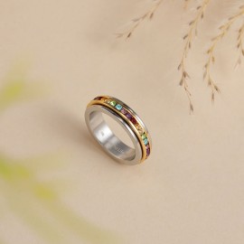 Birthstone Anxiety Ring With Swarovski Crystal