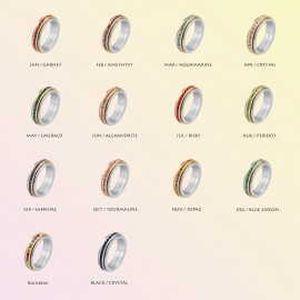 Birthstone Anxiety Ring With Swarovski Crystal