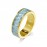 Rainbow Eternity Band With AAAAA CZ Emerald-Cut Gold Plated
