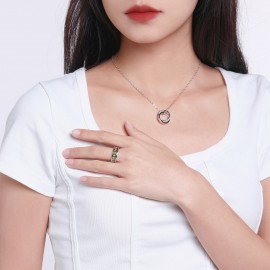 Rainbow Eternity Band With AAAAA CZ Emerald-Cut