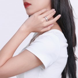 Rainbow Eternity Band With AAAAA CZ Emerald-Cut