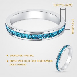 Birthstone Eternity Ring with Swarovski Crystal 