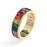Rainbow Eternity Band With AAAAA CZ Emerald-Cut Gold Plated