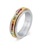 Birthstone Anxiety Ring With Swarovski Crystal