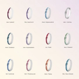 Birthstone Eternity Ring with Swarovski Crystal 