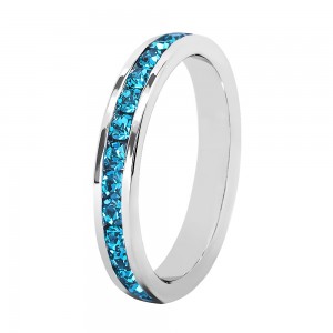Birthstone Eternity Ring with Swarovski Crystal 